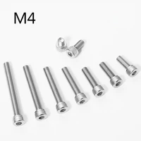 m4 304 stainless steel hex socket screw m45 6 8 10 12 22 25 30 35 40 45 75 80mm hexagon socket head cap bolt m4 nut and washer
