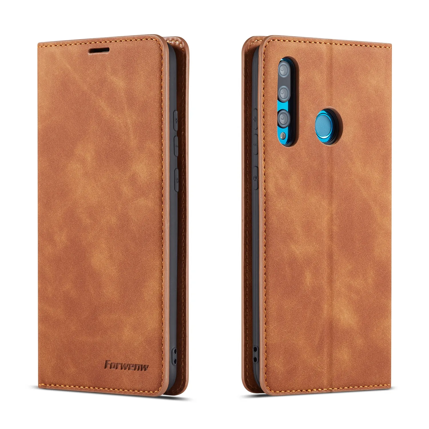 Huawei P Smart+ кожаный чехол-книжка Huewai P Smart POT LX1 LX1AF LX2J LX1RUA LX3 Роскошный чехол-книжка 6,21 дюймов чехол для телефона - Цвет: brown