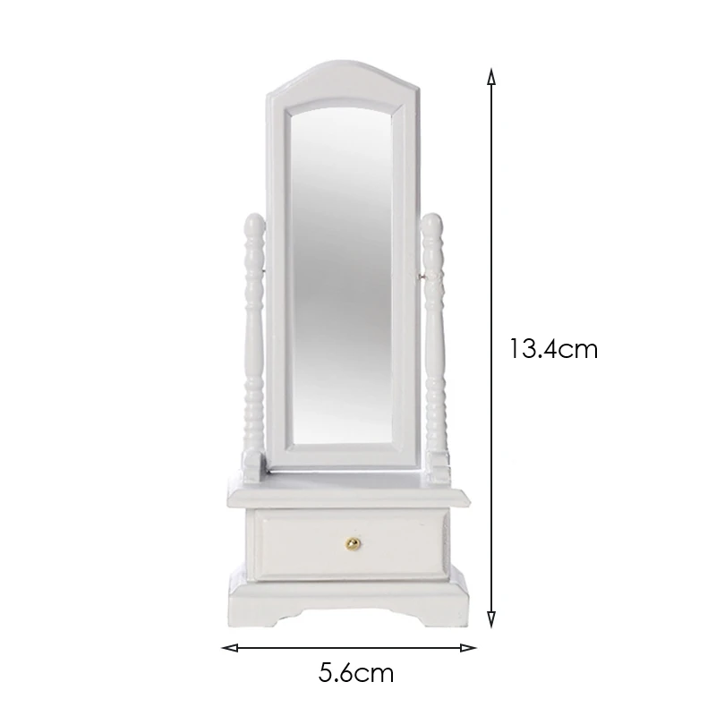 

1:12 Mini DollHouse Full-Length Mirror with Drawer Accessory for Kids