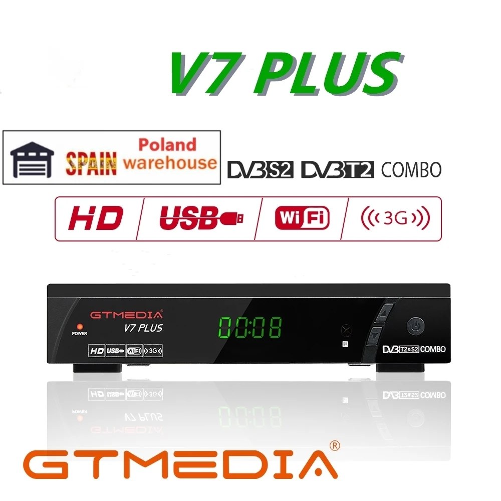 Gtmedia V7 плюс PRO спутниковый ТВ приемник DVB S2 T2 Поддержка H.265 и совместного