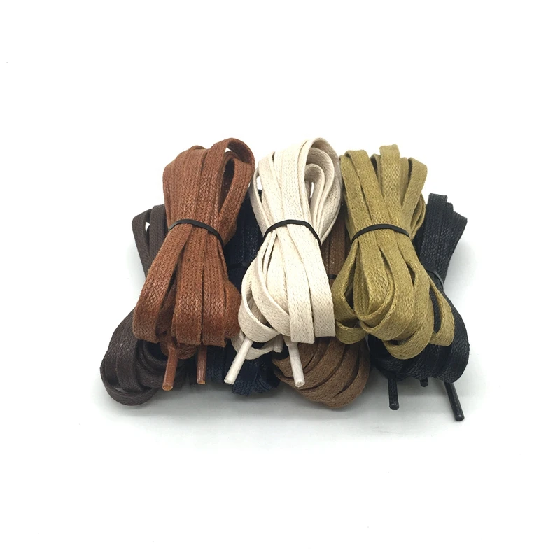 

1 Pair/ Cotton cord flat shape shoelaces unisex high top casual leather boot shoe laces fashion brand waterproof shoelace P3