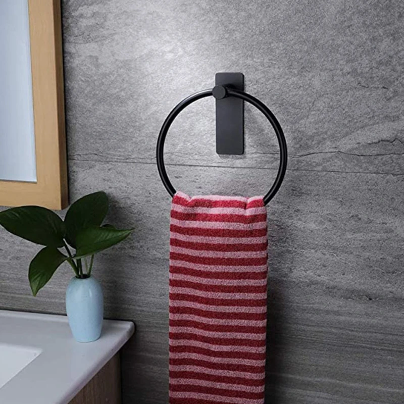 

Towel Ring Adhesive for Hanging Towels Matte Premium Adhesive Hang Bathrooms Sticky Hanging Wall Hangers Without Nails