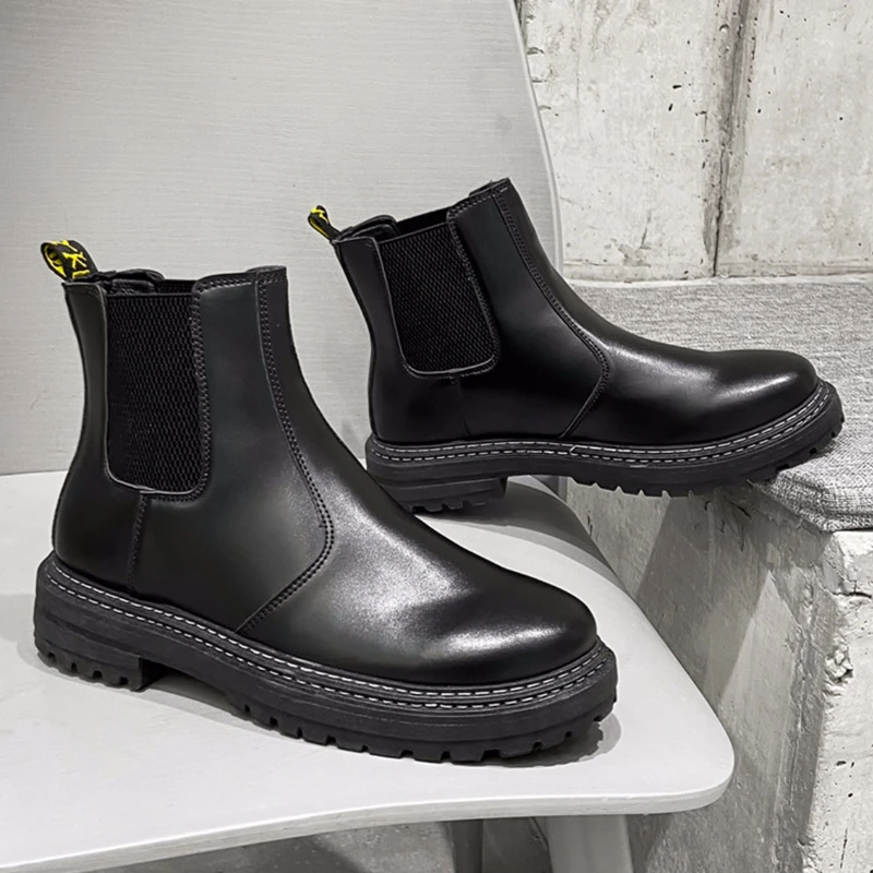 

Men's Antiskid Boots Winter Men's Shoes Chelsea High Quality Tool Platform Boots England Versatile Men's Chelsea Boots