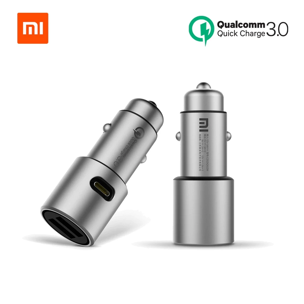 Оригинальное автомобильное зарядное устройство Xiaomi Mi Quick Charge 18 Вт QC 3 0 Dual USB Max 36 5