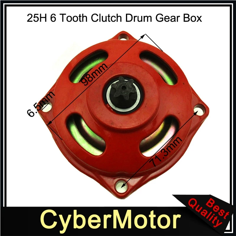 

25H 6 Tooth Clutch Drum Gear Box + Aluminum Pull Starter For 2 Stroke 47cc 49cc Engine Mini Moto Pocket Bike