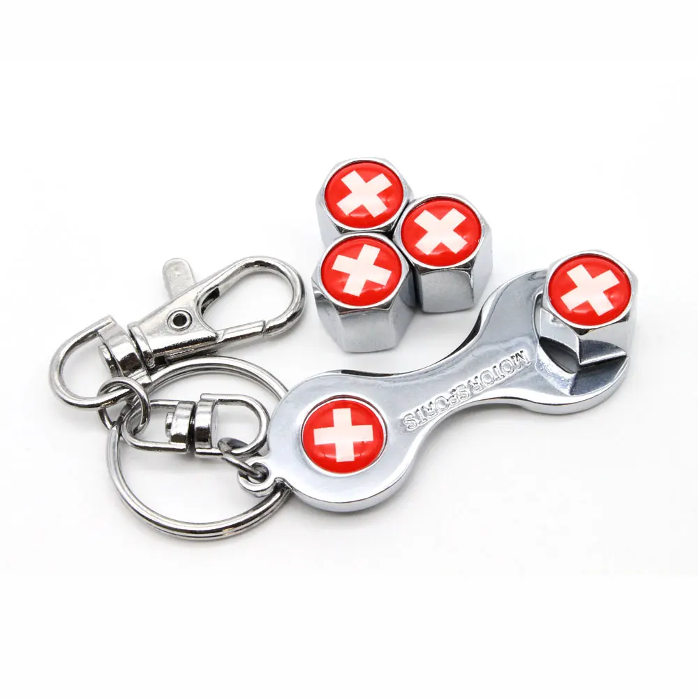 5 шт./компл. герб против кражи в швейцарском стиле с флагом колпачки воздушных