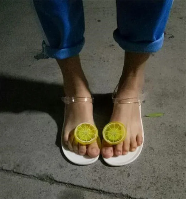 

New transparent beach sandals in autumn