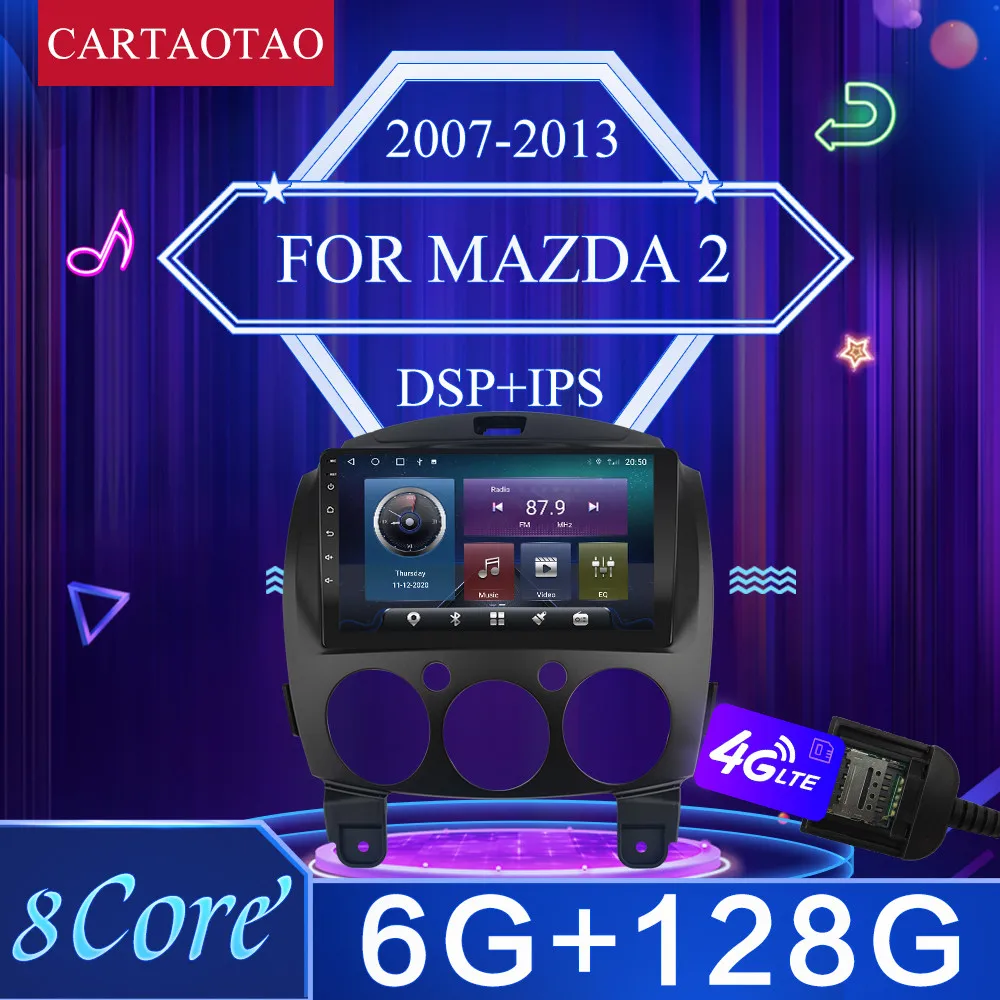 Автомагнитола на Android 10 мультимедийный плеер для MAZDA 2 2007 2008 2009 2010 20112012 2013 din |