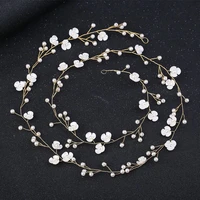 floralbride handmade crystal rhinestone ceramic flower bridal hair accessories hairband wedding headband women jewelry