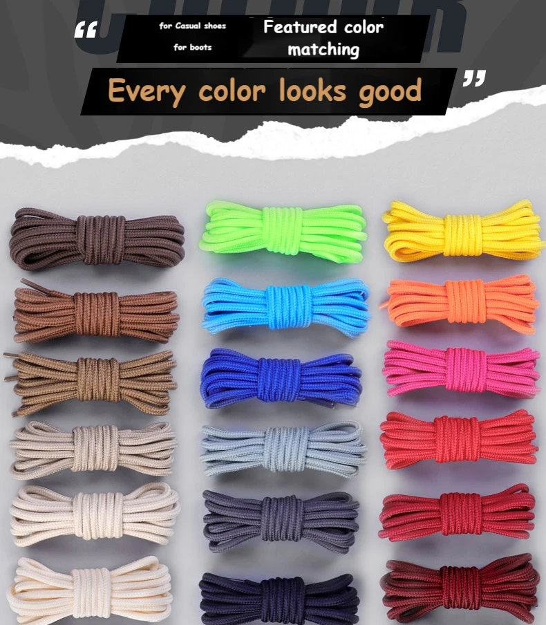 Round Shoelaces Solid Classic Martin Boot Shoe lace Casual Sneakers Shoe Laces for Shoes 90cm/120cm/150cm 21Colors Shoestrings