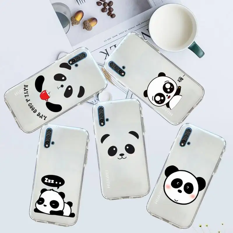 

lindo panda cute Phone Case Transparent for Huawei honor P mate Y 20 30 40 10 8 5 6 7 9 i x c pro lite prime smart