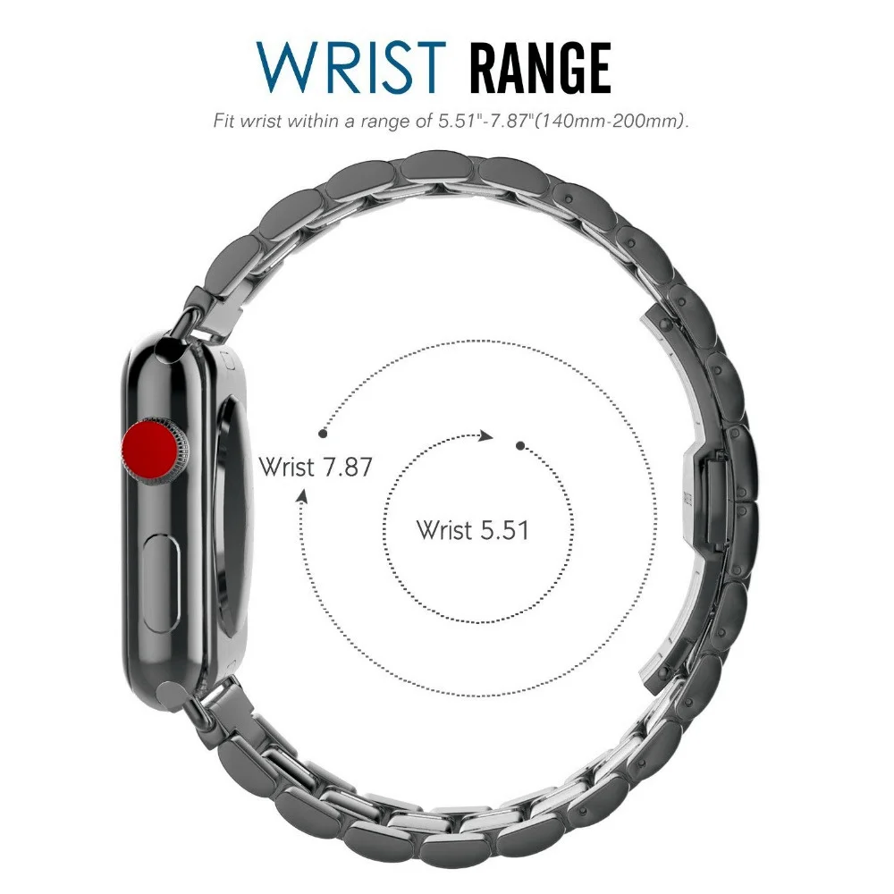 Ремешок из нержавеющей стали для Apple watch band 44 мм 42 металлический браслет бабочка