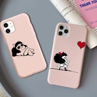 cartoon mafalda phone case soft solid color for iphone 11 12 13 mini pro xs max 8 7 6 6s plus x xr