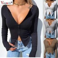 womens top knitwear corset bikini womens swimsuit zipper long sleeve thin sweater autumnwinter 2021 womens top pour femmes