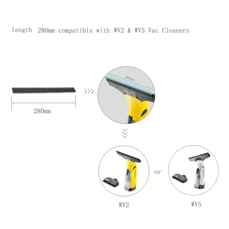 Сменные резиновые скребки для пылесоса Karcher WV50 WV2 280 мм 4 шт. | Бытовая техника