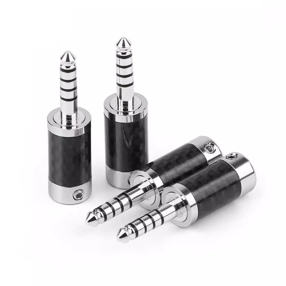 4.4mm Connector Rhodium Plated 4.4 mm 5 Pole Carbon Fiber Earphone Plug For NW-WM1ZA Headset Audio Jack Wire Metal Adapter | Электроника