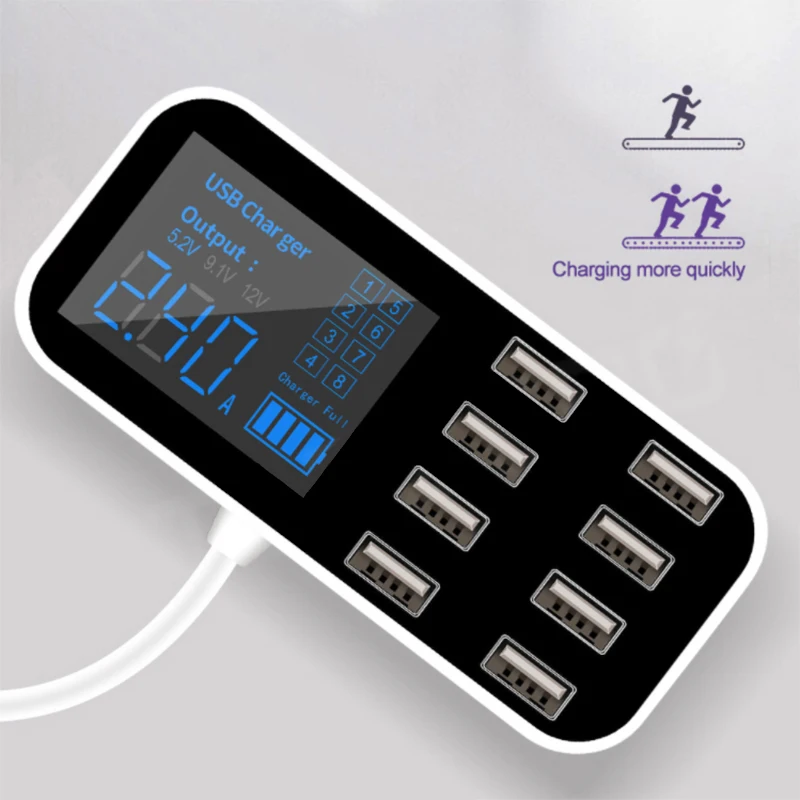 Автомобильное зарядное устройство с 8 USB-портами 40 Вт 2 4 А | Электроника