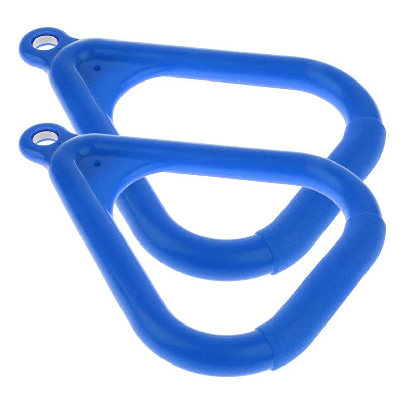 

HOT-2 Piece Swing Set Replacement Ring Trapezoidal Handle Parts Children's Swing Suspension Ring Jungle Gym Accessories Blue