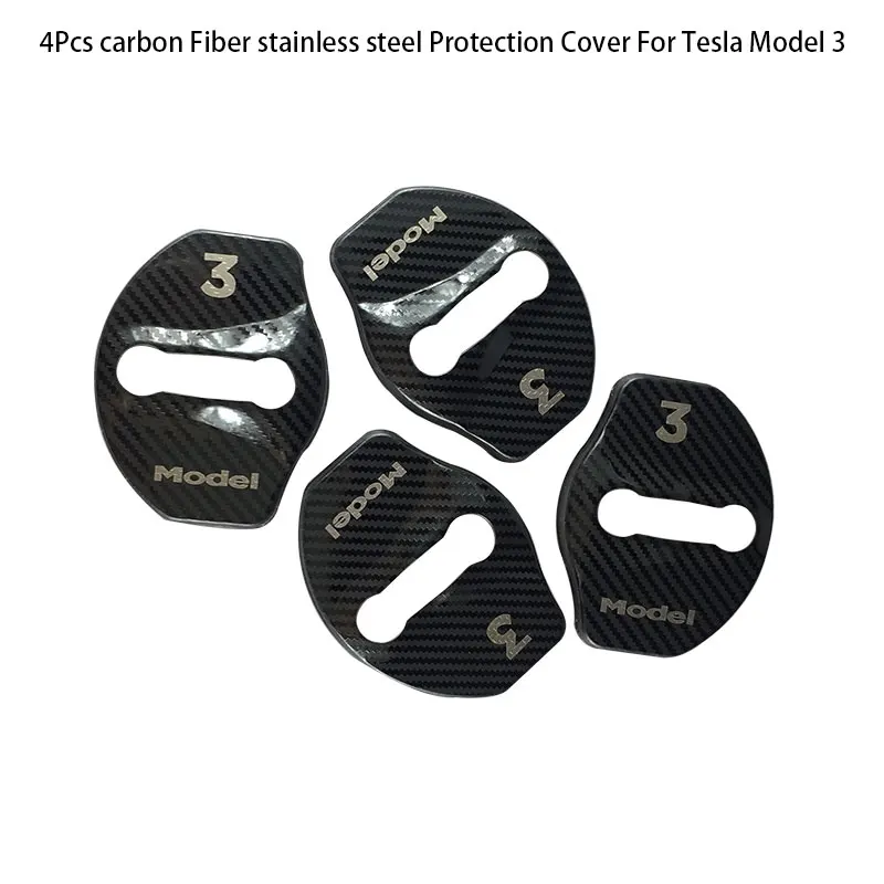 4 шт. Обложка из углеродного волокна для Tesla Model 3|Наклейки салона авто| |