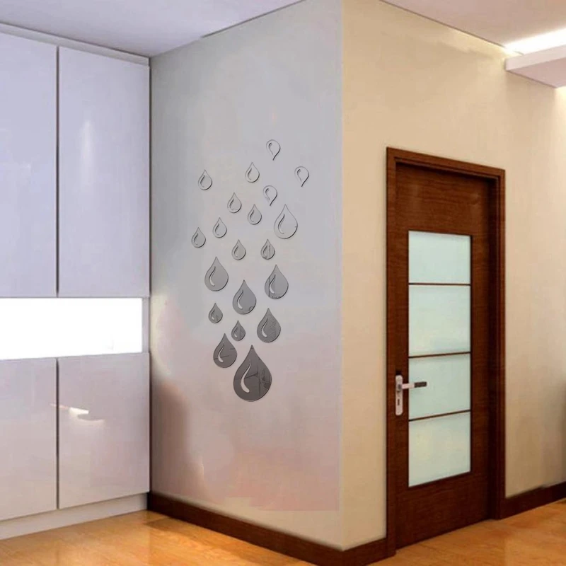 

Wall Stickers DIY Self-Adhesive Mirror Wall Sticker Acrylic Mirror Wall Decals Modern DIY Mirror Wall Mural Vintage Decor