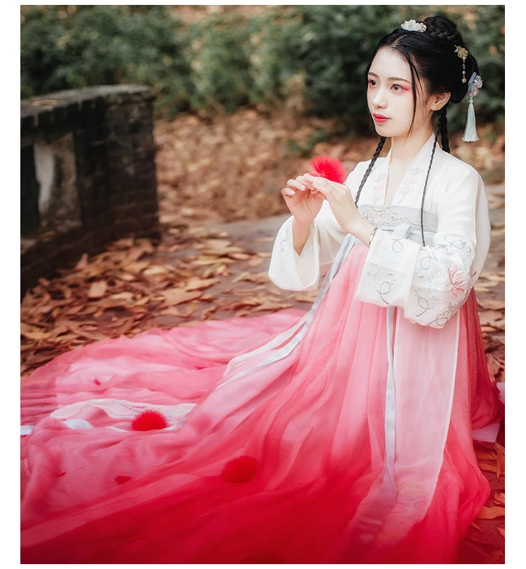 Hanfu женское китайское платье, китайский древний костюм сказочной принцессы, традиционное женское платье hanfu и костюм для девочек tang