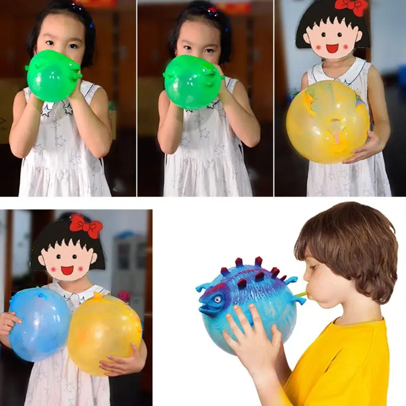 

4Pcs Kids Funny Blowing Inflatable Animals Dinosaur Balloons Ball Novelty Toys