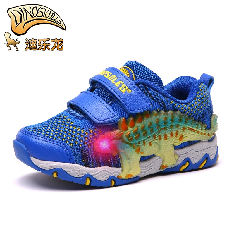 Кроссовки Детские блестящие из сетчатого дышащего материала со светодиодной