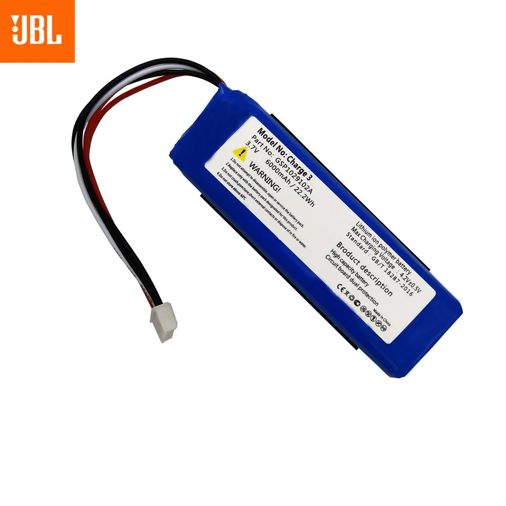 Bater&iacute;a recargable para JBL Charge 3, Original, 3,7 V, 6000mAh, GSP102910A, CS-JML330SL-4