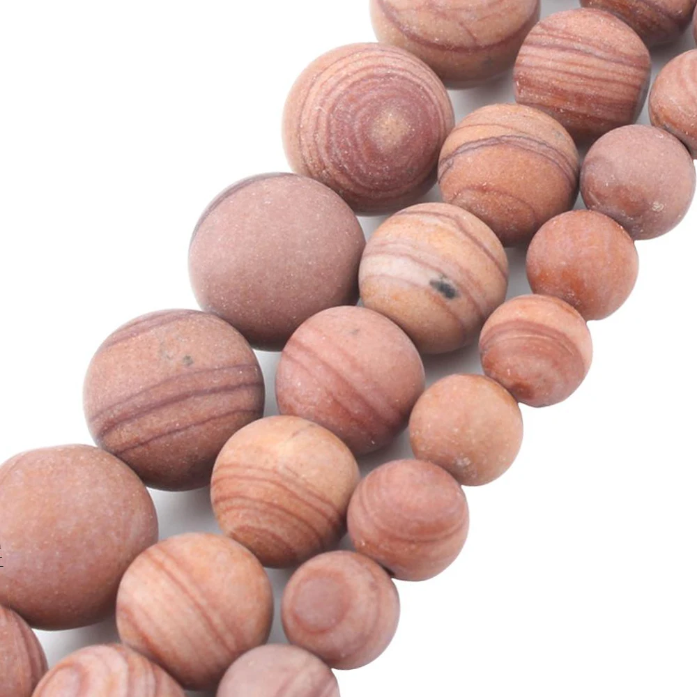 Natural Stone Matte Dull Polish Brown Rain Jaspers Beads Round Loose Spacer For Jewelry Making 6 8 10mm DIY Bracelet | Украшения и