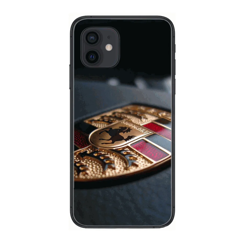 

Stylish Luxury Sports Car P-Porsche Style Phone Case cover For iphone 12 pro max 11 8 7 6 s XR PLUS X XS SE 2020 mini black c