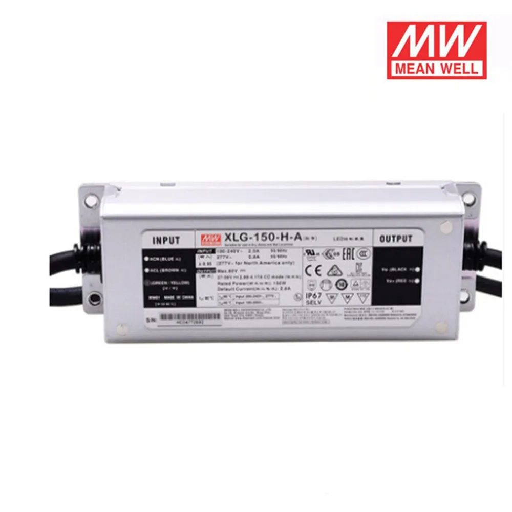 MEAN WELL XLG-150-H-AB 27-56V 2800mA 150W Meanwell power Supply adjustable IP67 constant LED Driver PFC 3 in 1 Dimming | Лампы и