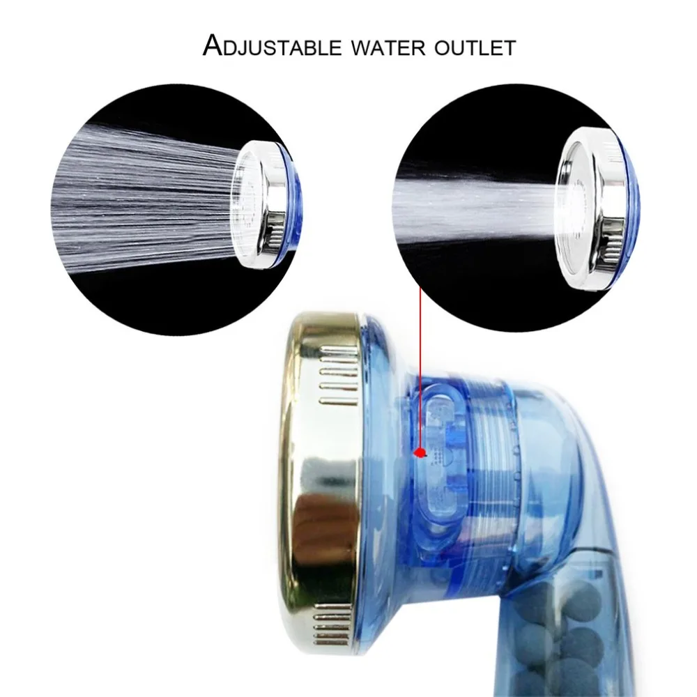 Bathroom High Turbo Pressure Shower Head Powerful Three Gears Water Saving Negative Ion Energy Sphere | Обустройство дома