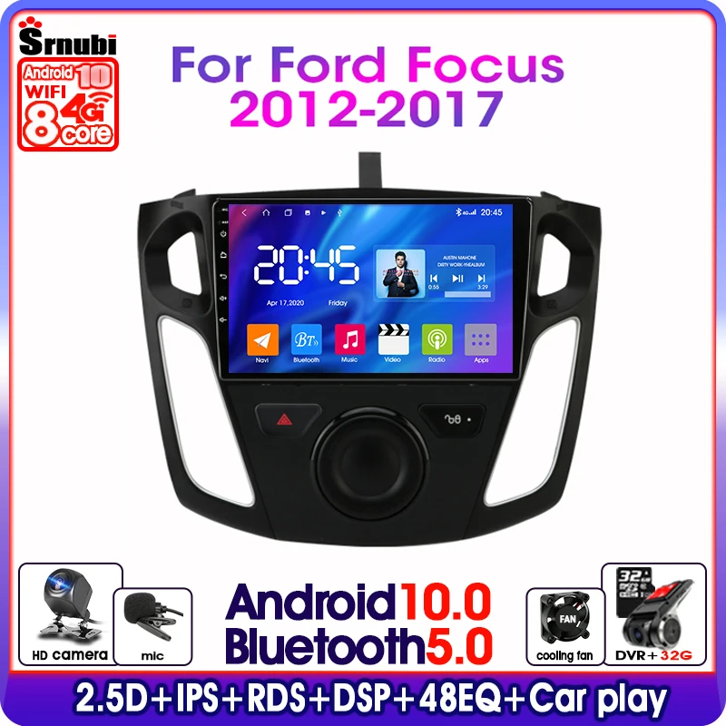 Android 10 0 для Ford Focus 2012 2017 автомобильный радиоприемник мультимедийный плеер GPS