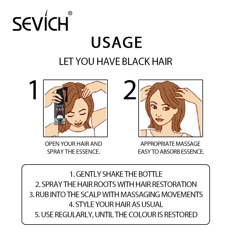 Sevich 30 мл спрей для роста волос имбирный восстановления против выпадения эссенция