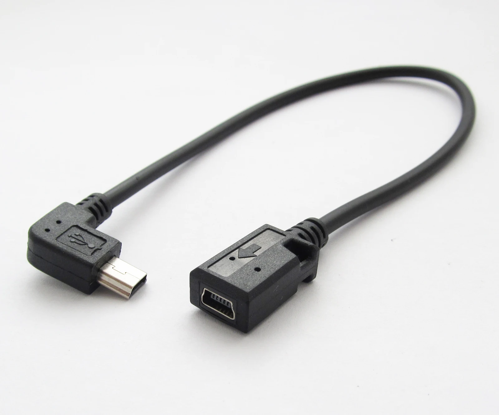 

1 шт. 1 фут/30 см Mini 5pin USB штекер-гнездо прямоугольный кабель для передачи данных и зарядки