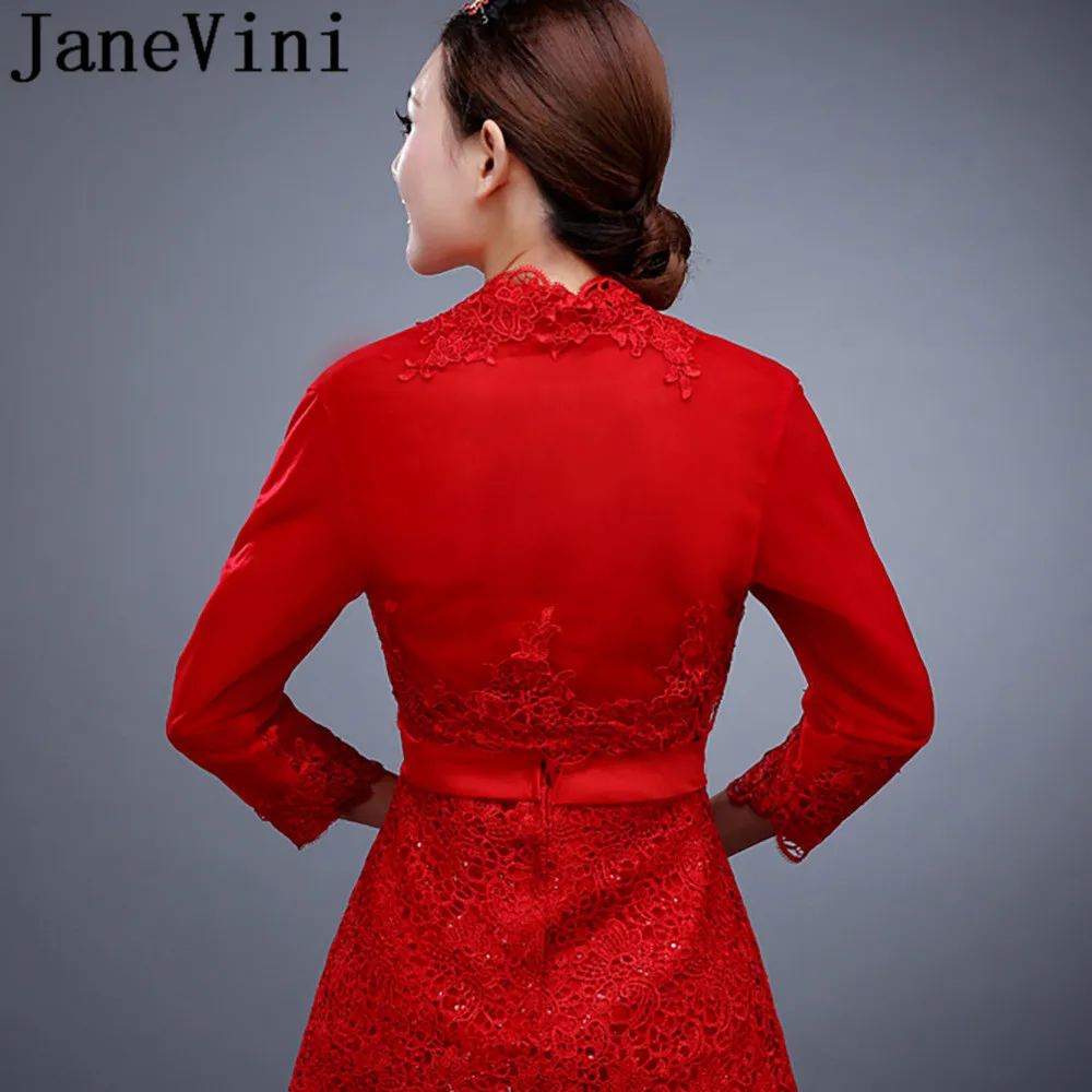 JaneVini 3/4, длинный рукав, Женская куртка, Кружевная аппликация, свадебное пальто, белая прозрачная Свадебная накидка для невесты, шаль, болеро, накидка-палантин