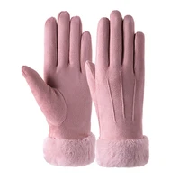 fashion winter women gloves autumn winter cute furry warm mitts full finger mittens lady outdoor sport female gloves screen 2021