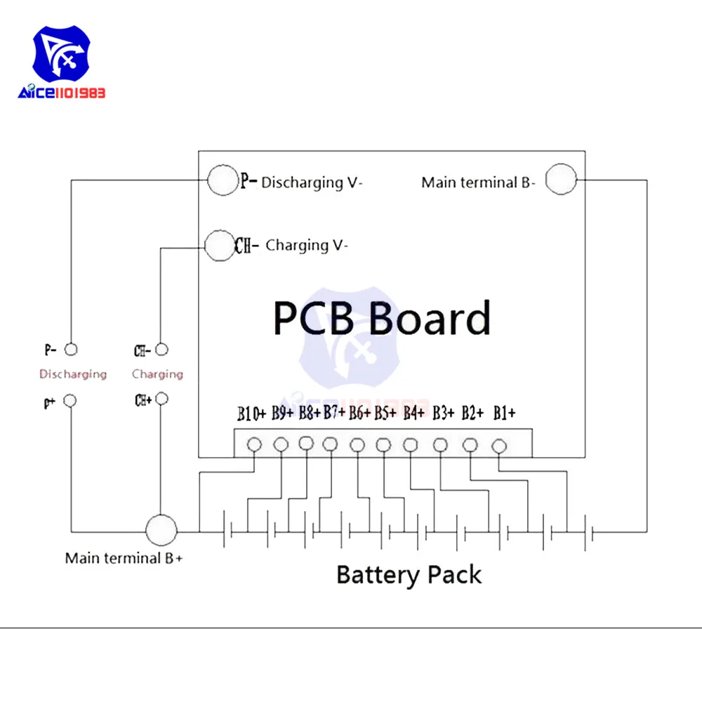 Литий ионная батарея diymore 10S 36 в 40 А 18650 Защита аккумулятора BMS PCB балансировочная