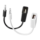 Мини-переходник с AUX аудио разъемом 3,5 мм на USB 2,0, USB Aux кабель для автомобиля, mp3-колонки, U-диск, USB флеш-накопитель, аксессуары