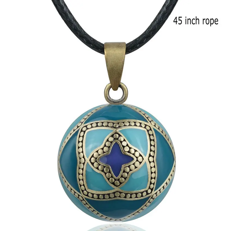 45 inch Necklace Eudora, уникальная оригинальная эмалированная подвеска в виде шара гармонии, зеленый колокольчик, шаровая бола, ожерелье для женщин,, ангел, звонящий, ювелирное изделие, B326-3 - Окраска металла: 45 inch Necklace