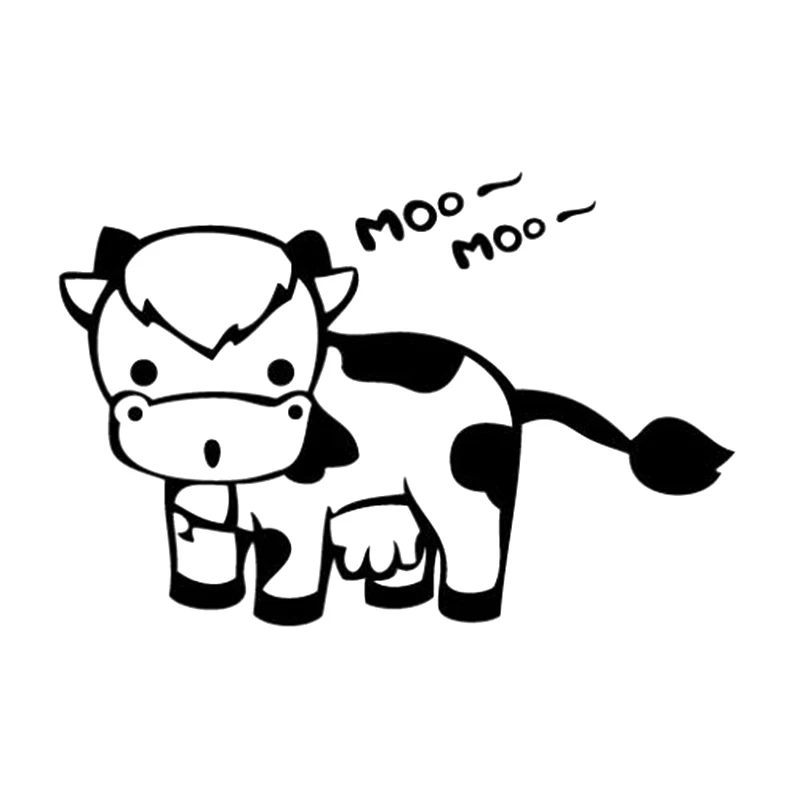 

15*10,1 см Cow Moo-наклейки с персонажами из мультфильмов стикер, милые и интересные задние наклейки, наклейки для кузова, Стайлинг автомобиля