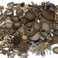 50g 100g diy steampunk mixed charms pendants metal vintage bracelets crafts necklaces accessories for jewelry making components