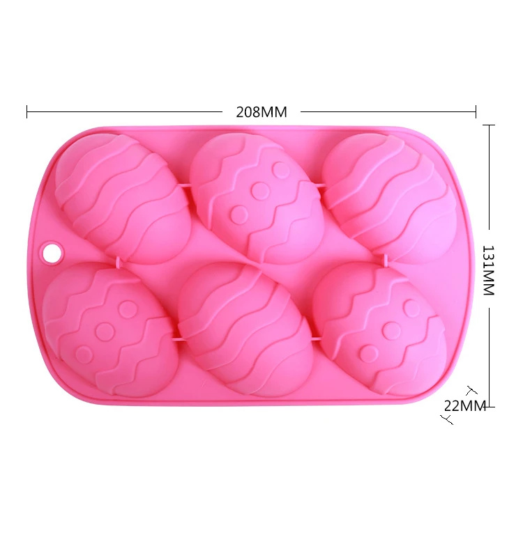 

6 Easter Egg Cake Mold Food Grade Silicone Small Eggs Mould 3D DIY Handmade Soap Ice Mold Kitchen Baking Gadgets Accessories