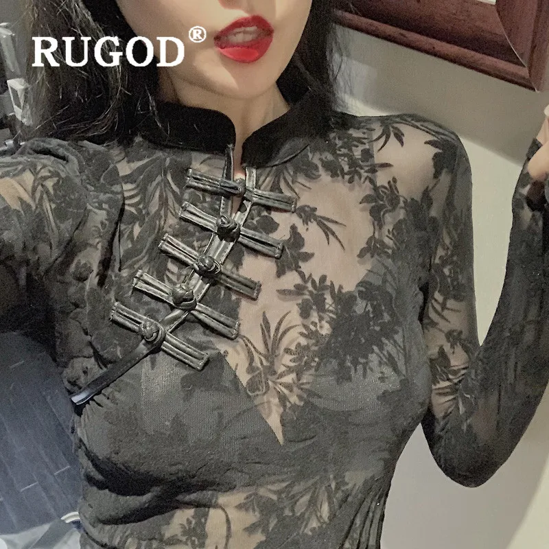 Кружевная блузка RUGOD в Корейском стиле с вышивкой 2019|Футболки| |