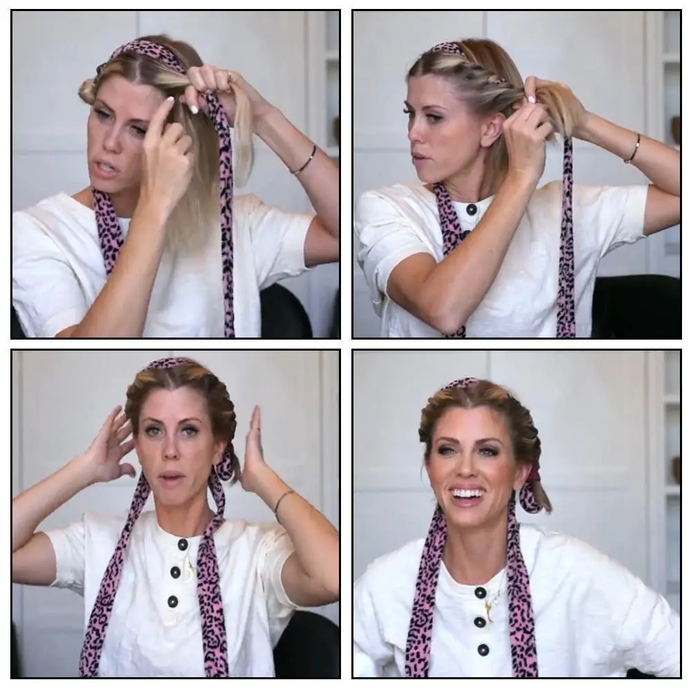 

17KM Fashion Floral Print Scrunchies Long Hair Band Scarf Sweet Ponytail Hair Accessories Elastic Ribbon Hair For Wom I3F0