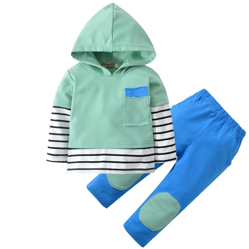 Newborn Baby Boy Infant Autumn Clothes Set Hoodie Long Sleeve T-shirt Tops Sweat Pants 2Pcs Outfits Cute Girl Kids Clothing Suit