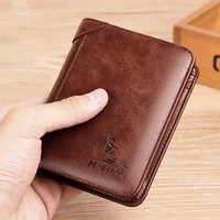 2021new short genuine leather wallets men wallet credit business card holders vintage brown leather wallet purses high quality