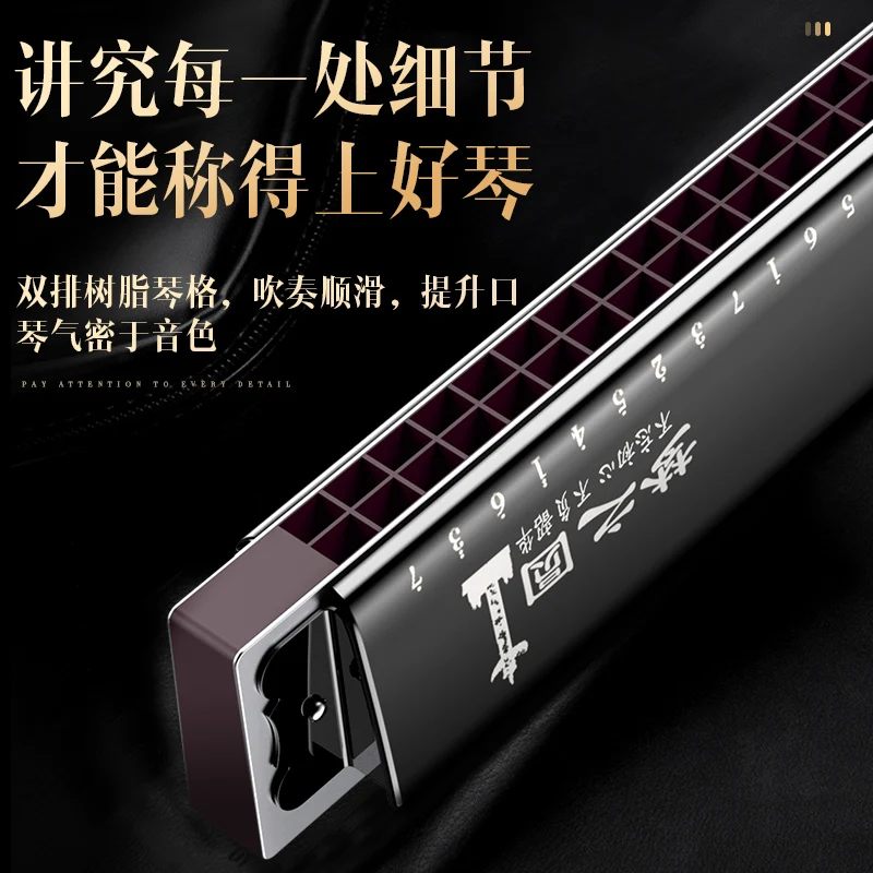 

28-hole Polyphonic C Harmonica Musical Instrument Small Harmonica Original Mouth Piece Harmonica De Blues Woodwind Instruments