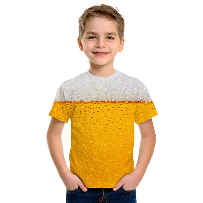 

Girls Boys Summer T-shirts Funny Cartoon Beer Bubbles Print Tshirt Fashion Tops Kids Tee Shirt for Girls Boys T-shirt Clothes