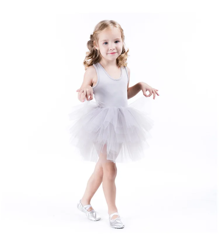 Kids Tutu Dresses for Girls Gymnastics Suit Children's Dance Clothes Exercise Clothing Ballet Dress Cotton One-piece | Детская
